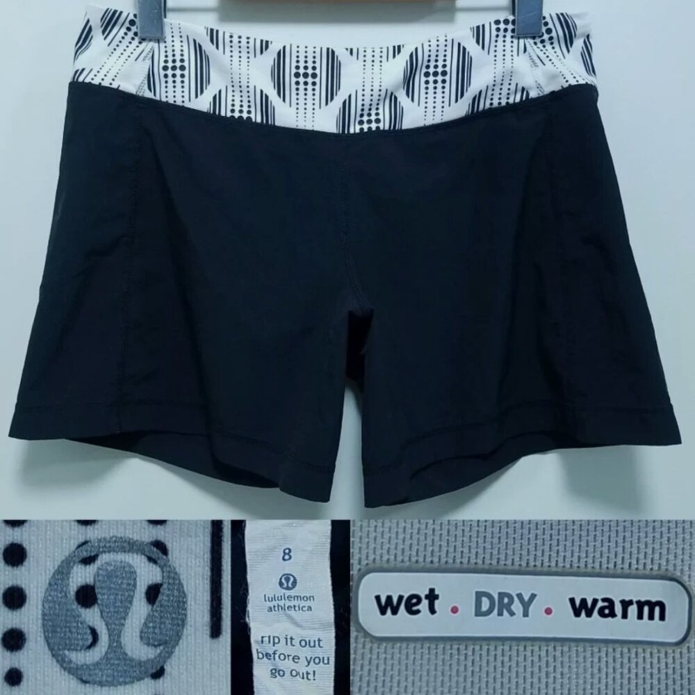 Lululemon She Bop Shorts 8 Medium Wet Dry Warm Limited Edition Short White Black
